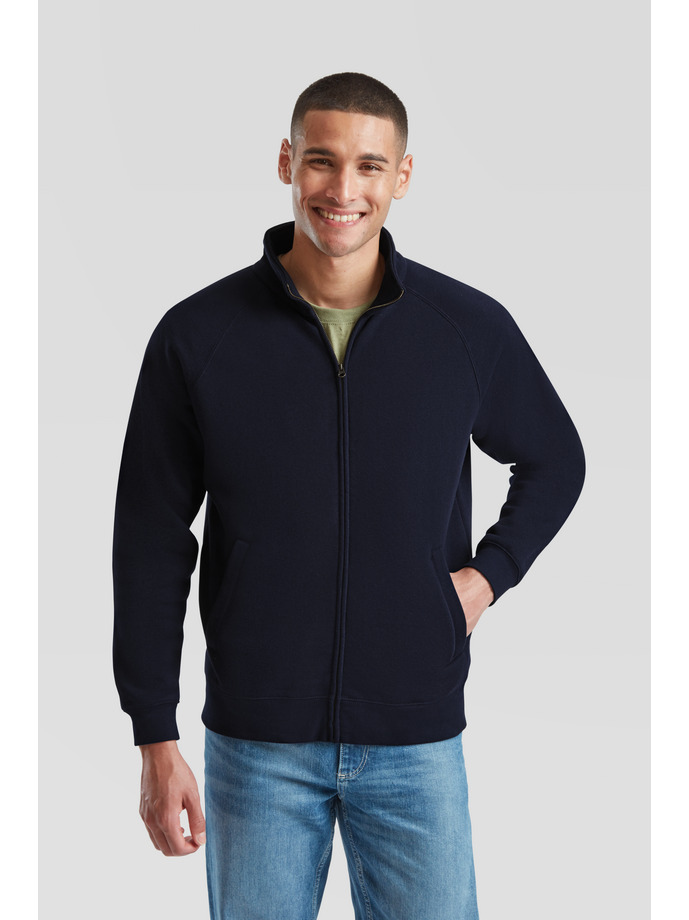 Felpa jacket uomo, due tasche anteriori, fascia in vita 