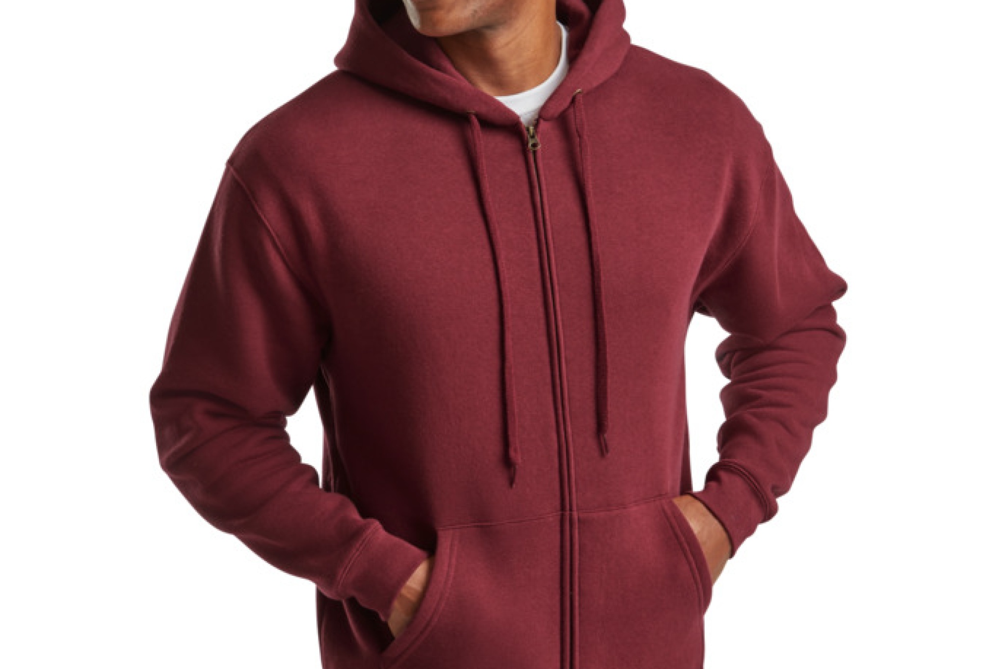 Felpa jacket con cappuccio uomo, due tasche anteriori