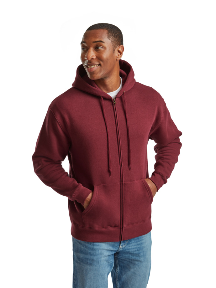 Felpa jacket con cappuccio uomo, due tasche anteriori