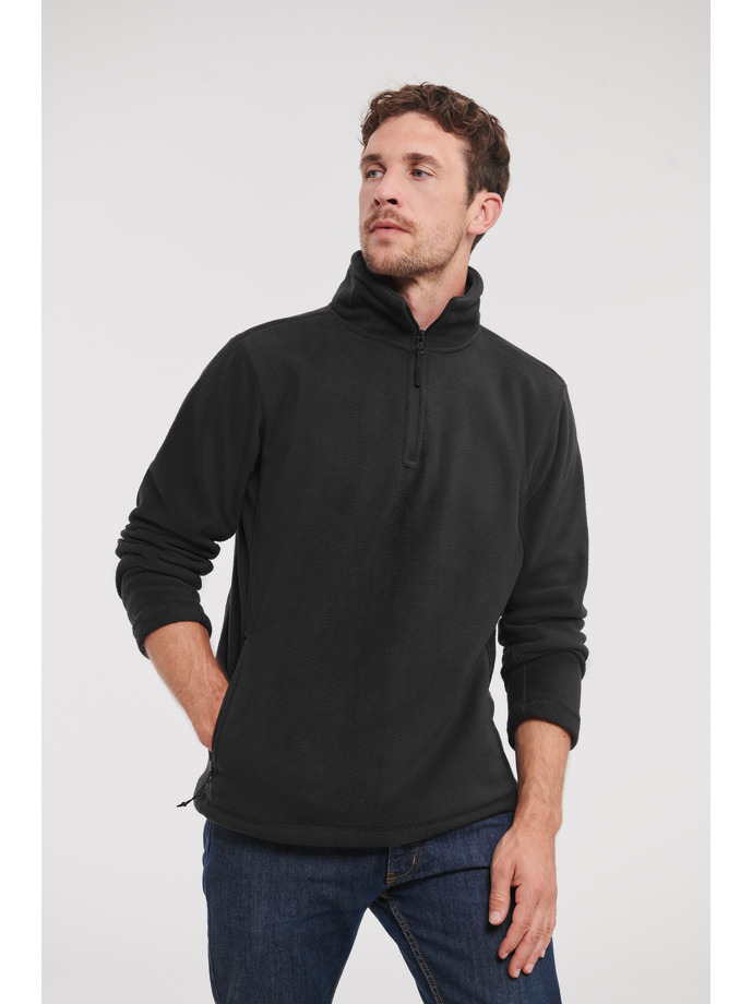 Pile uomo Outdoor mezza zip, Tasche laterali con zip reversibili e rivestimento interno in maglina