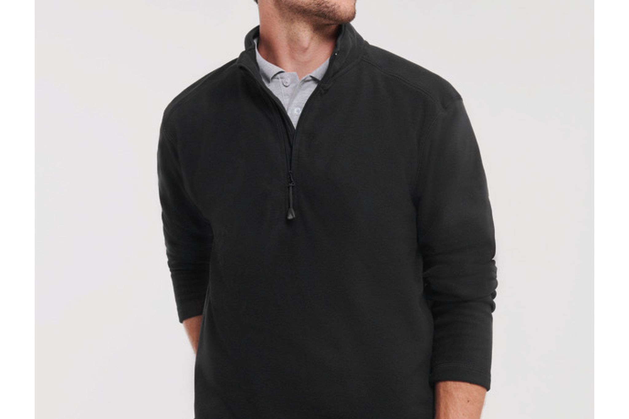 Micropile mezza zip Uomo, Colletto alto con protezione per la zip