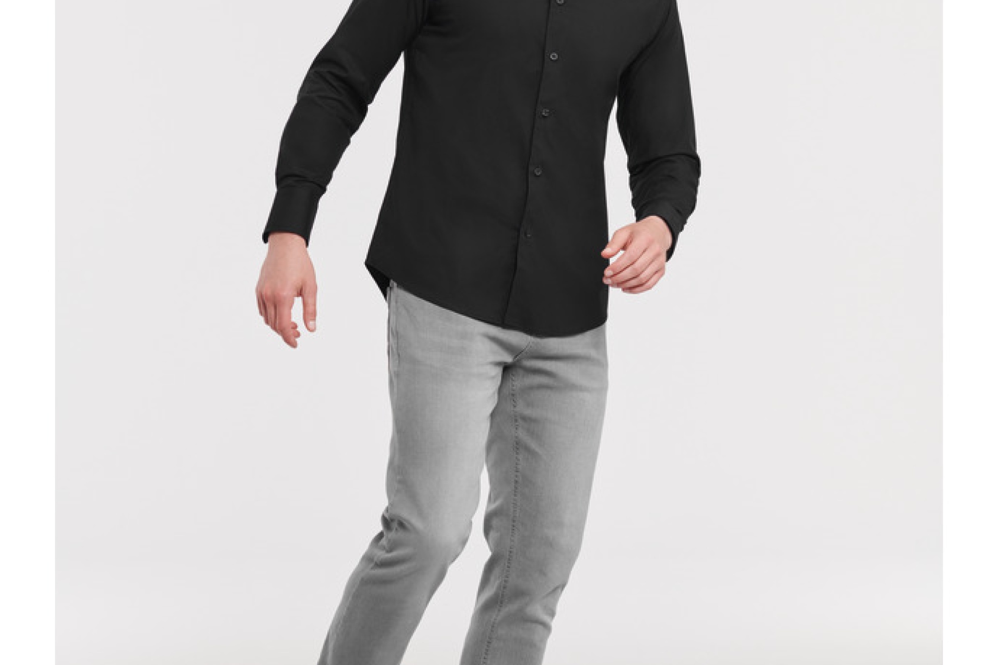 Camicia stretch Attillata Manica Lunga Uomo, Nuovo colletto all'italiana