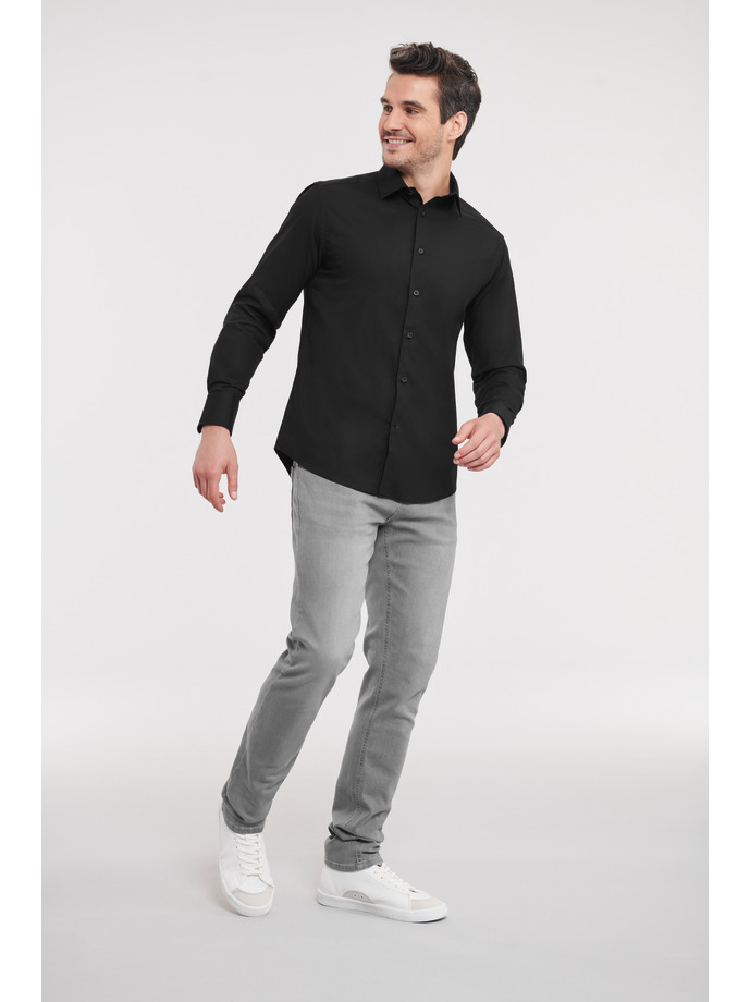 Camicia stretch Attillata Manica Lunga Uomo, Nuovo colletto all'italiana