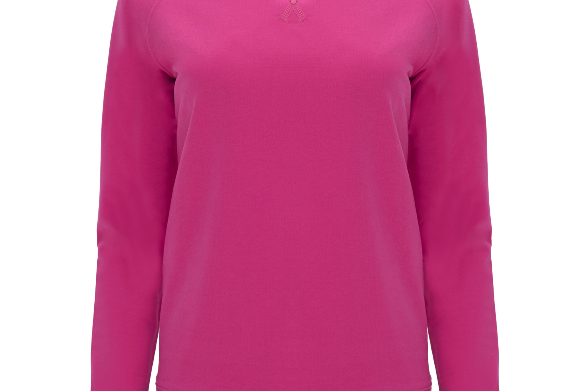 Felpa a maniche lunghe in cotone stile raglan. Con colletto, polsini e girovita, in costina
